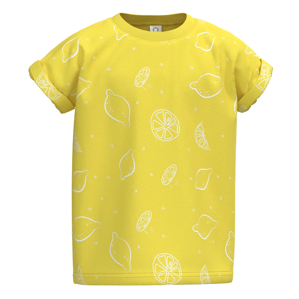 Yellow t-shirt with white lemon 
