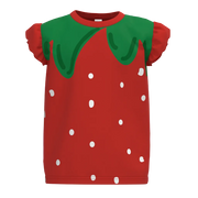 Red Girls T-Shirt | Strawberry Inspired Casual Tee | Cute Cotton Summer Kids Wear | 2153