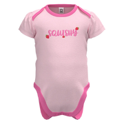 Pink Cotton Baby Romper for Girls | “Squishy” Graphic Bodysuit | Soft Infant One-Piece Outfit | 2163