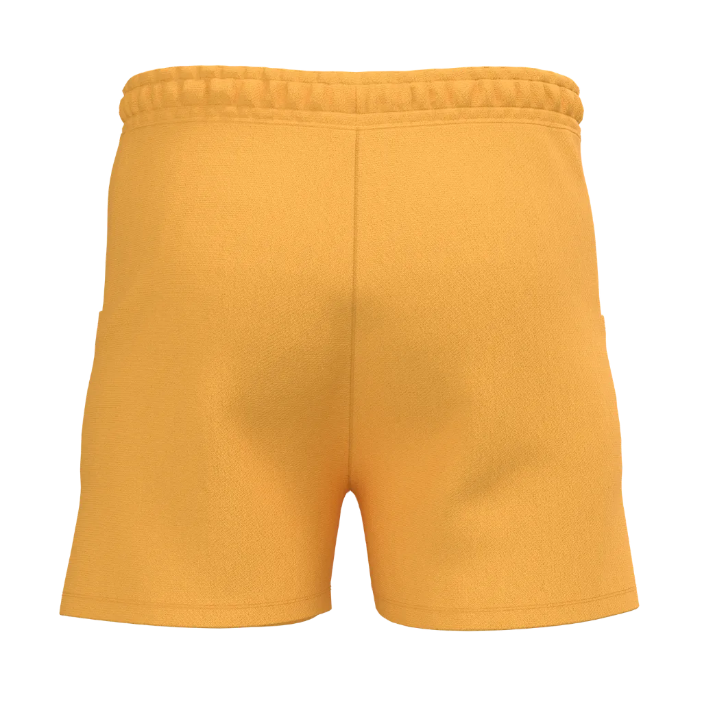Yellow Cotton Short Pant for Girls | Cute Avocado Graphic Kids Shorts | Comfortable Drawstring Casual Wear | 2169