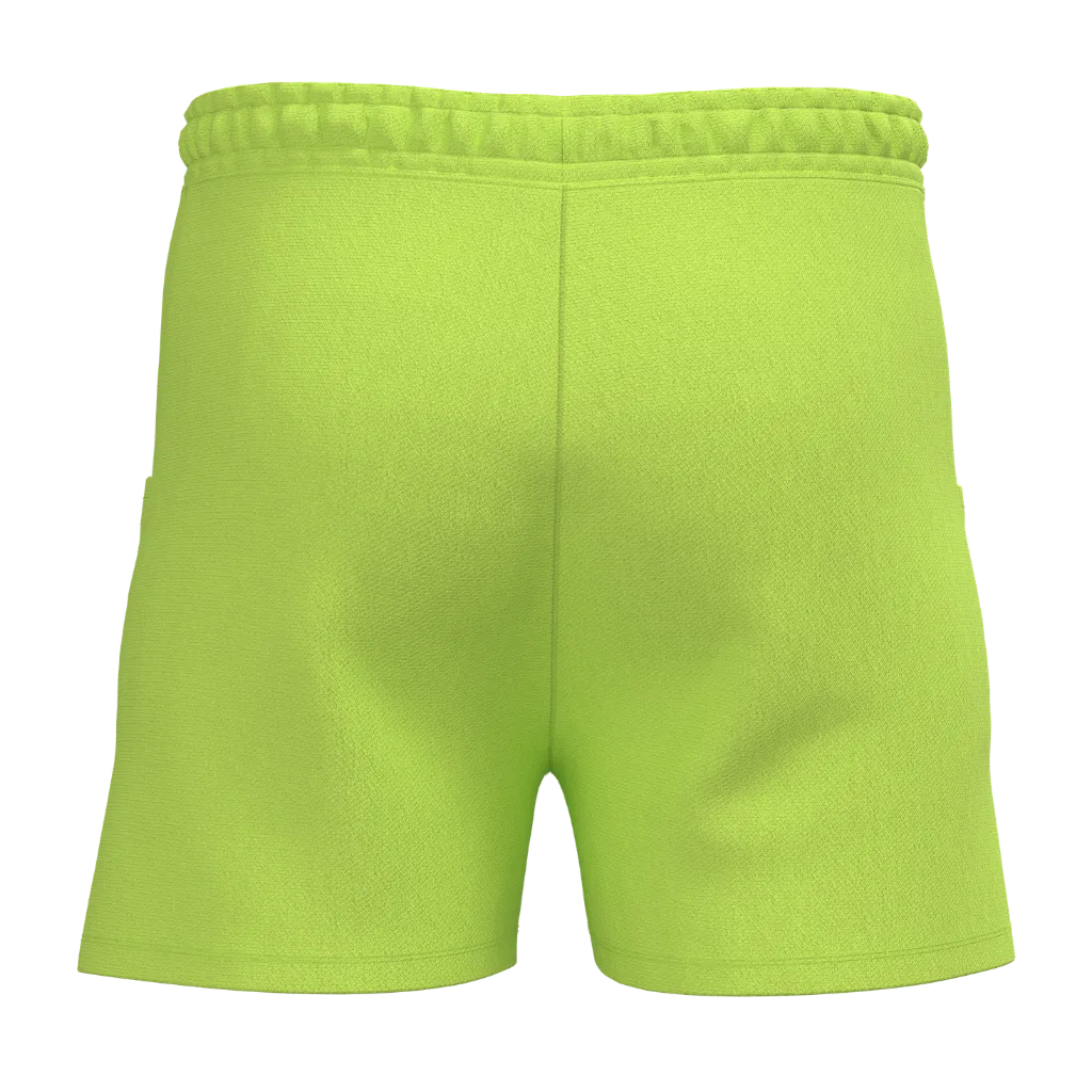 Lemon Green Cotton Short Pant for Girls | Citrus Graphic Kids Shorts | Comfortable Drawstring Casual Wear | 2173