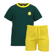 Green & Yellow Boys T-Shirt with Shorts Set | Kids Cotton Summer Outfit | Lemon Print Co-ord Set | 2184