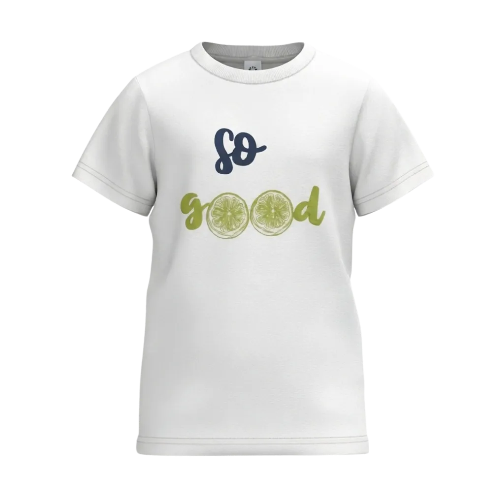 White Boys Graphic T-Shirt | “So Good” Citrus Print Casual Tee | Comfortable Everyday Wear | 2185TS