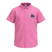 Pink Boys Casual Shirt | Submarine Graphic Short Sleeve Button-Down Shirt | Smart Everyday Wear | 2203