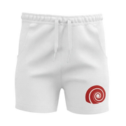 White Boys Short Pant | Red Spiral Graphic | Casual Drawstring Shorts | 2205