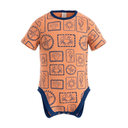 Almond Blossom Boys Graphic Romper | Ocean Life All-Over Print Short Sleeve Baby Bodysuit | 2214