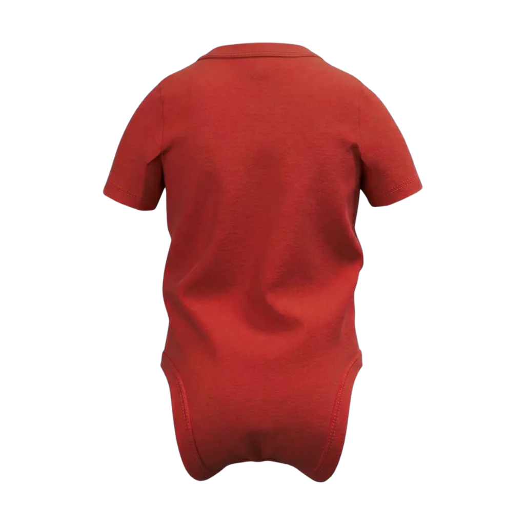 Red Boys Graphic Romper | Cool Octopus Print Short Sleeve Baby Bodysuit | Comfortable Everyday Wear | 2215