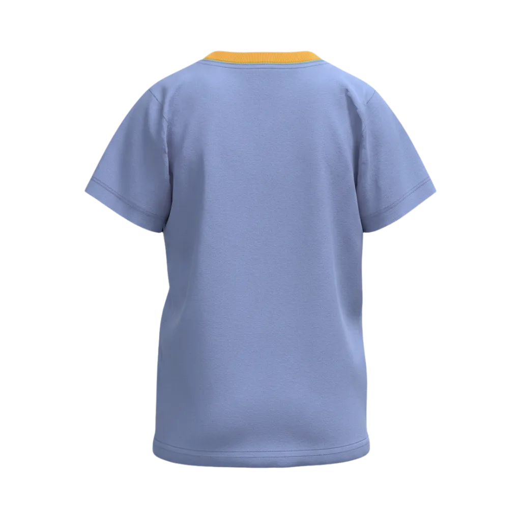 Blue Boys Graphic T-Shirt | Crab Print Contrast Neck Casual Tee | Soft Cotton Half Sleeve Summer T-Shirt | 2220
