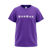 Purple Boys Graphic T-Shirt | Seashell Starfish & Crab Print Casual Tee | Soft Cotton Half Sleeve Summer T-Shirt | 2225
