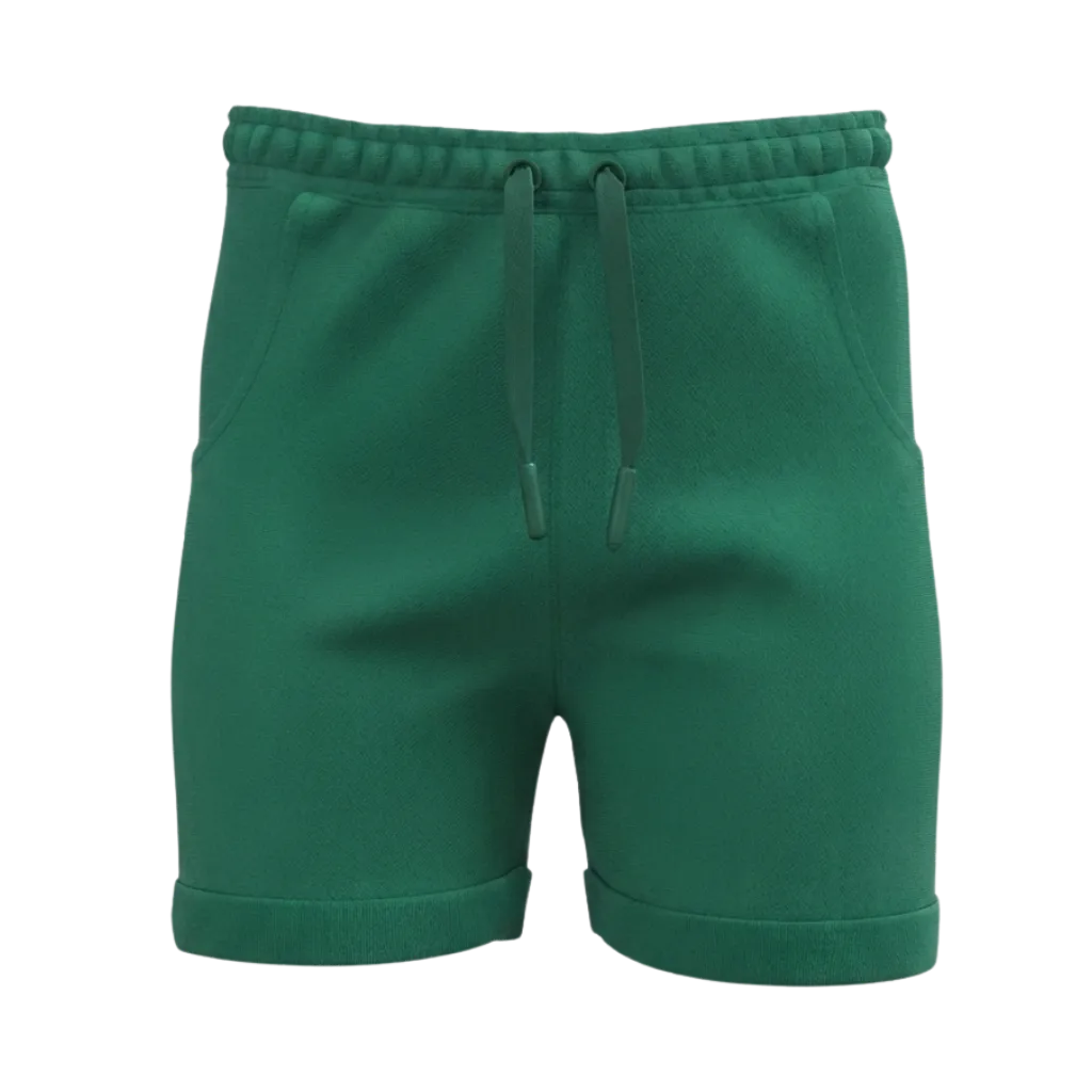 Green Boys Short Pant | Solid Casual Drawstring Shorts | 2243