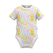 White Girls Printed Romper | Pastel Seashell & Starfish Ocean Print Baby Bodysuit | Comfortable Everyday Wear | 2250