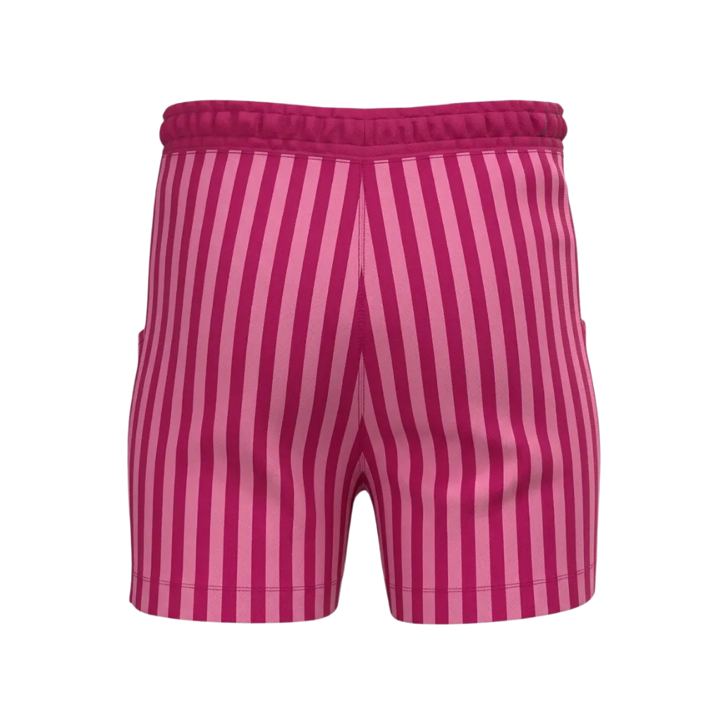 Pink Striped Girls Short Pant | Drawstring Casual Shorts | Comfortable Everyday Wear | 2265