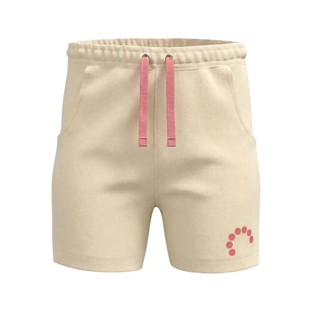 Cream Girls Short Pant | Pink Drawstring Casual Shorts | Comfortable Everyday Wear | 2268