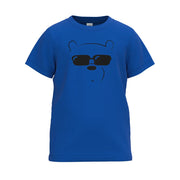 Blue Boys Graphic T-Shirt | Cool Bear Sunglasses Print Casual Tee | Soft Cotton Half Sleeve Everyday T-Shirt | 2281B