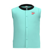 Cyan Unisex Nima | Cute Helicopter Print Sleeveless Baby Vest | Soft Cotton Front Button Nima | 2286