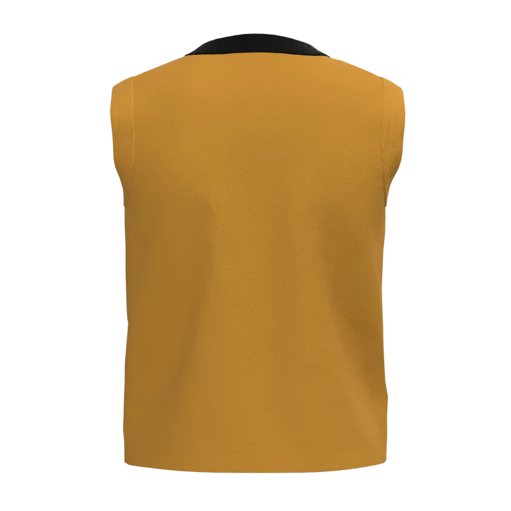 Gold Unisex Nima | "Play All Day" Print Sleeveless Baby Vest | Soft Cotton Front Button Nima | 2288