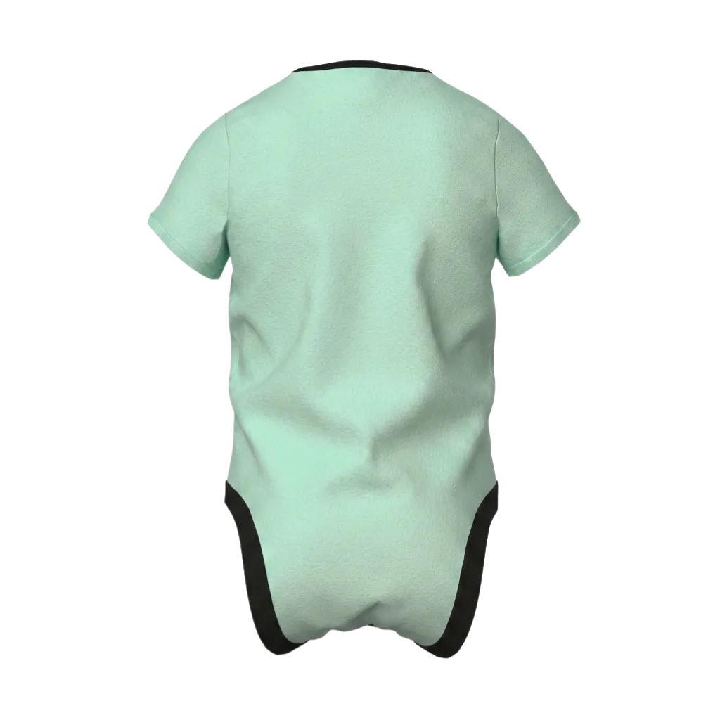 Sea Foam Unisex Graphic Romper | Cute Lion Print Short Sleeve Baby Bodysuit | Soft Cotton Everyday Romper | 2292