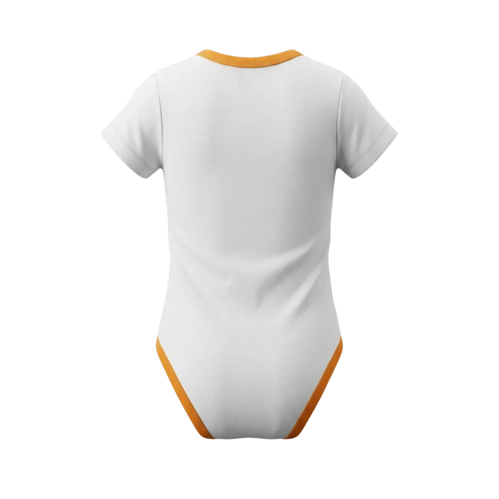 White Unisex Graphic Romper | "Summer" Print Short Sleeve Baby Bodysuit | Soft Cotton Everyday Romper | 2293
