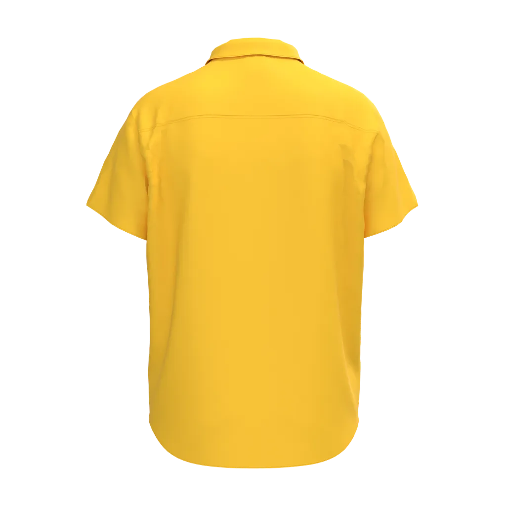 Yellow Boys Casual Shirt | Construction Truck Embroidery Short Sleeve Shirt | Soft Cotton Button-Down Summer Shirt | 2299