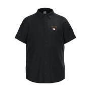 Black Boys Casual Shirt | Tiger Face Embroidery Short Sleeve Shirt | Soft Cotton Button-Down Summer Shirt | 2301