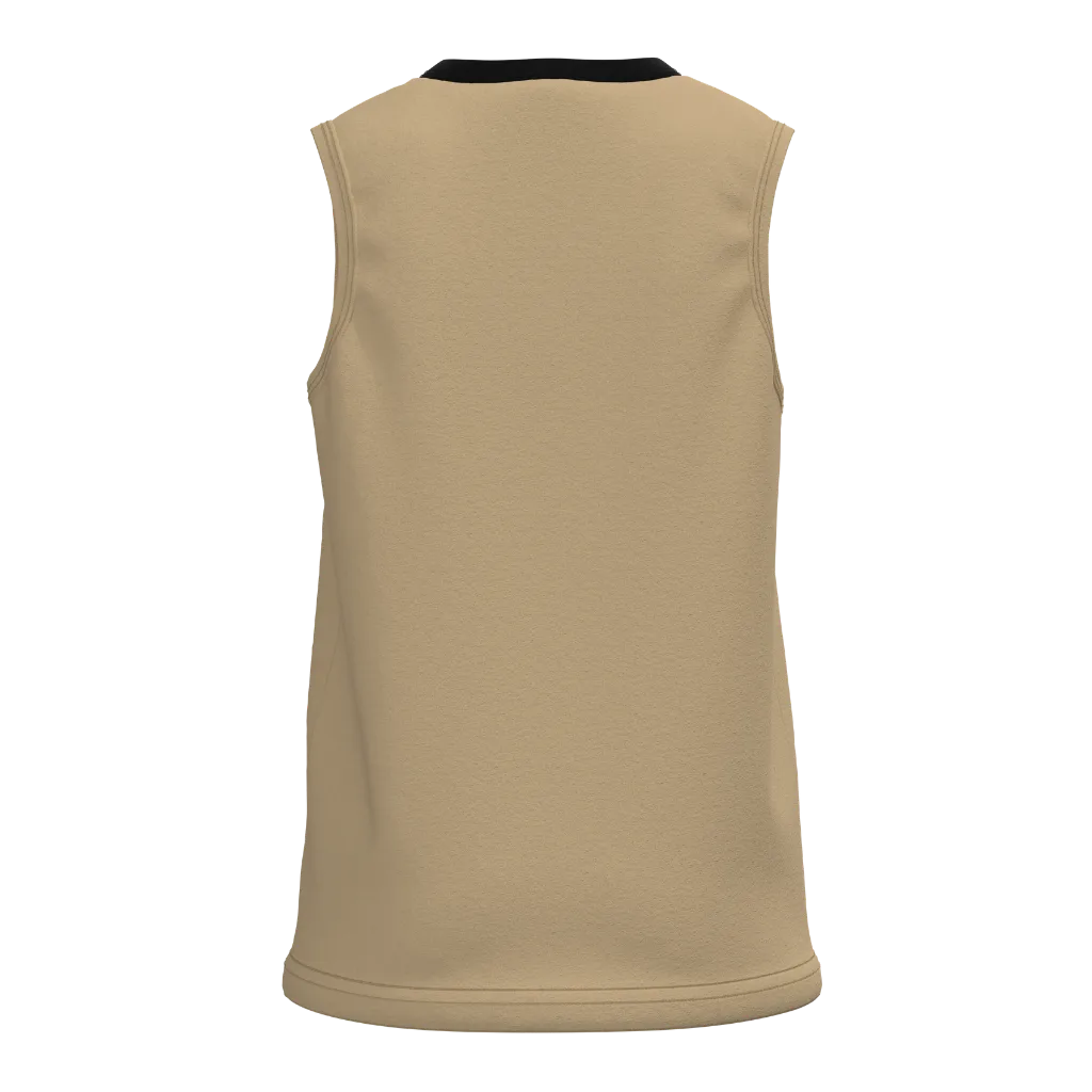 Khaki Boys Sleeveless T-Shirt | Minimal Deer Print Tank Top | Smart Casual Cotton Summer Wear | 2305