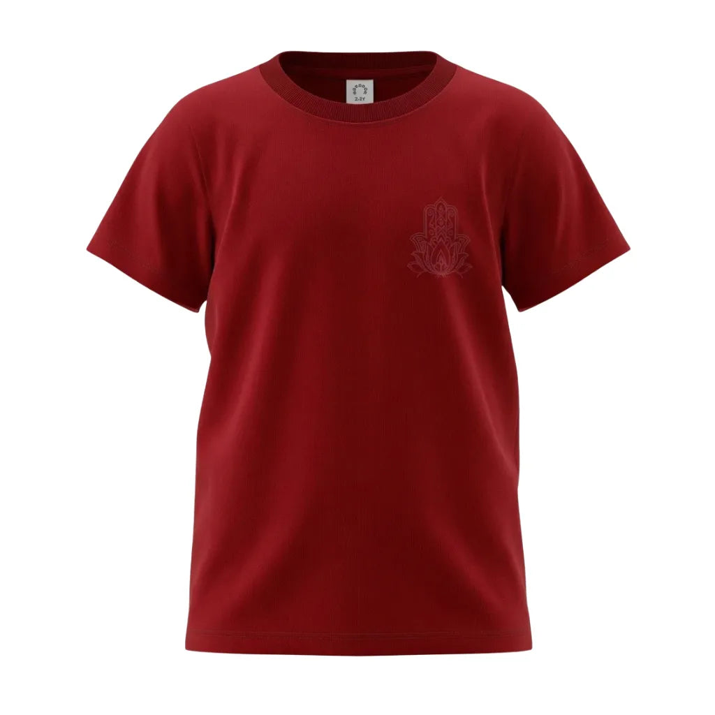 Red Dahlia Boys Graphic T-Shirt | Hamsa Hand Print Casual Tee | Comfortable Everyday Wear | 2308