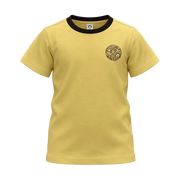 Yellow Boys Graphic T-Shirt | Circular Art Print Contrast Neck Tee | Comfortable Everyday Wear | 2309